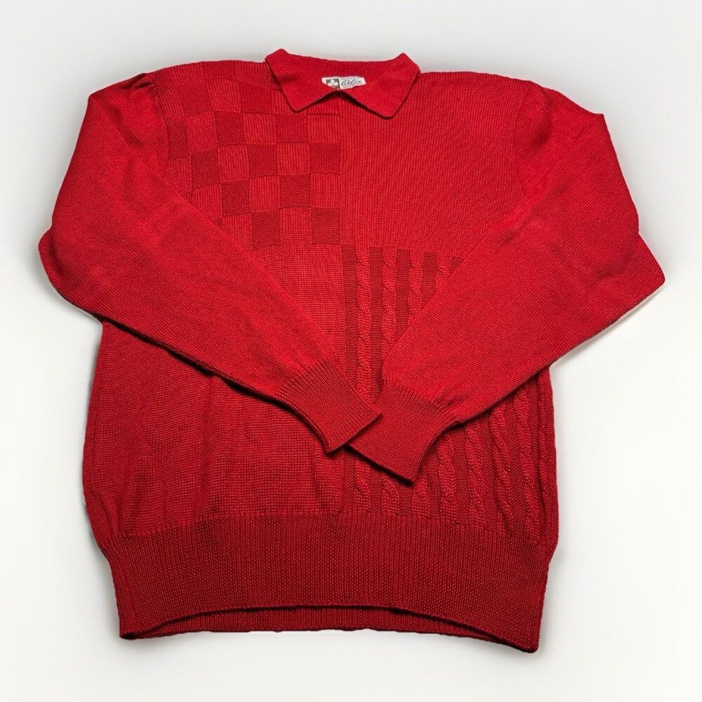 Delia Womens Size S/M Knit Sweater Wool Blend Red Vintage Italian